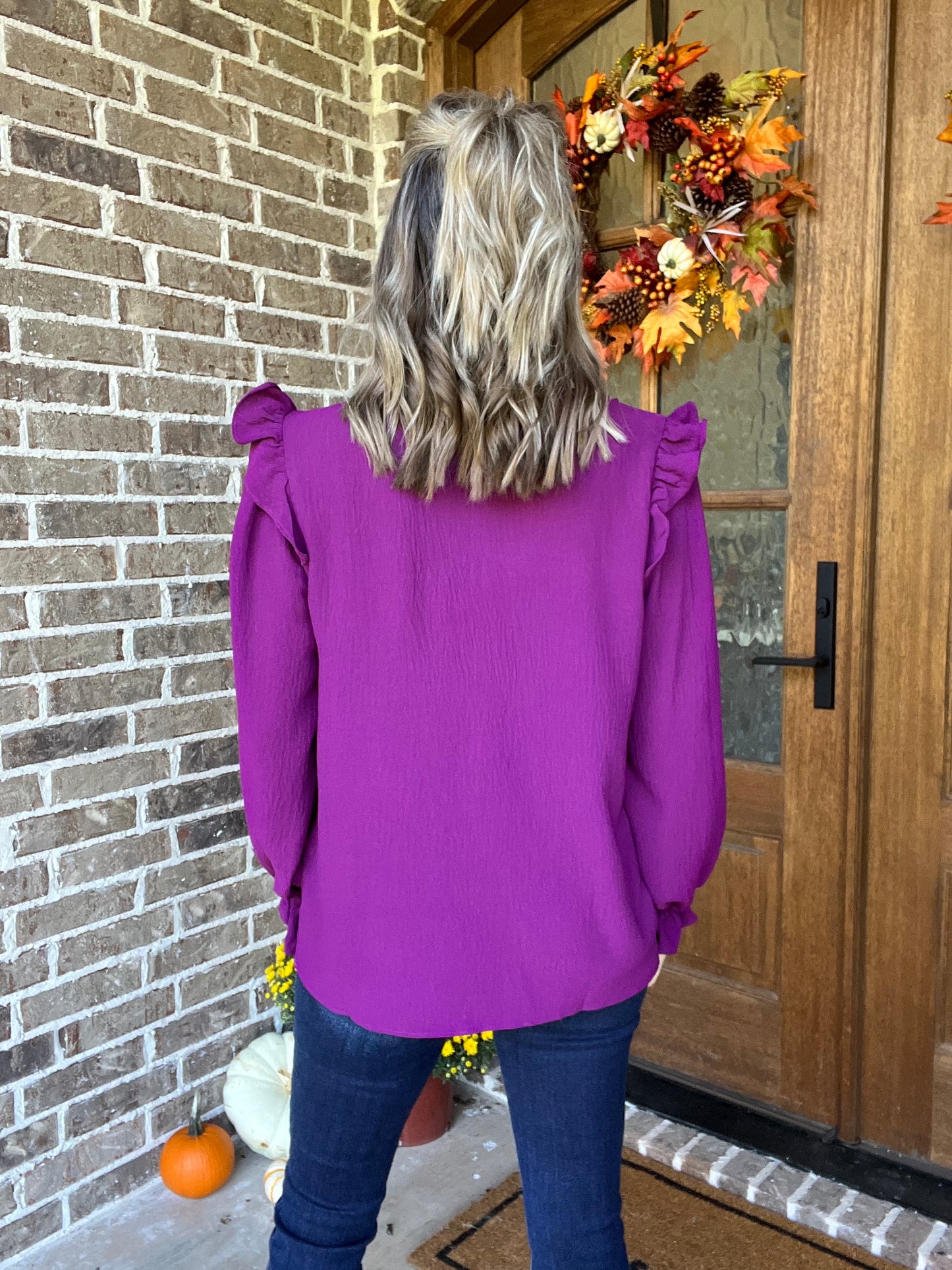 Berry ruffle top