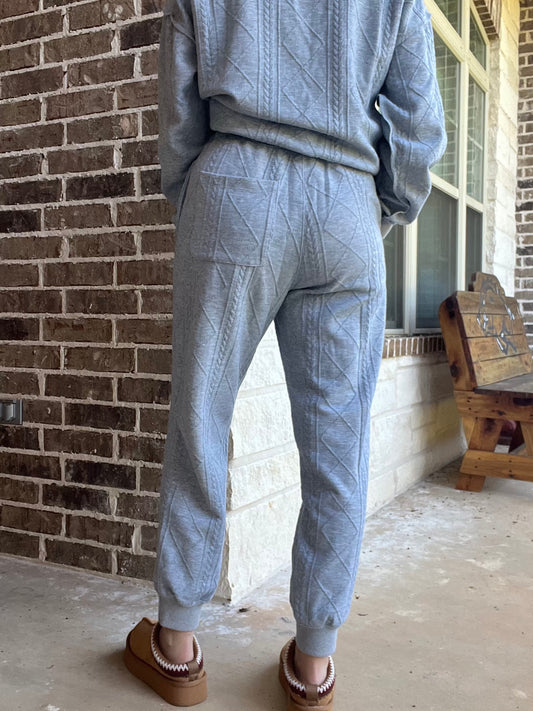 Textured ponti jogger pants- grey
