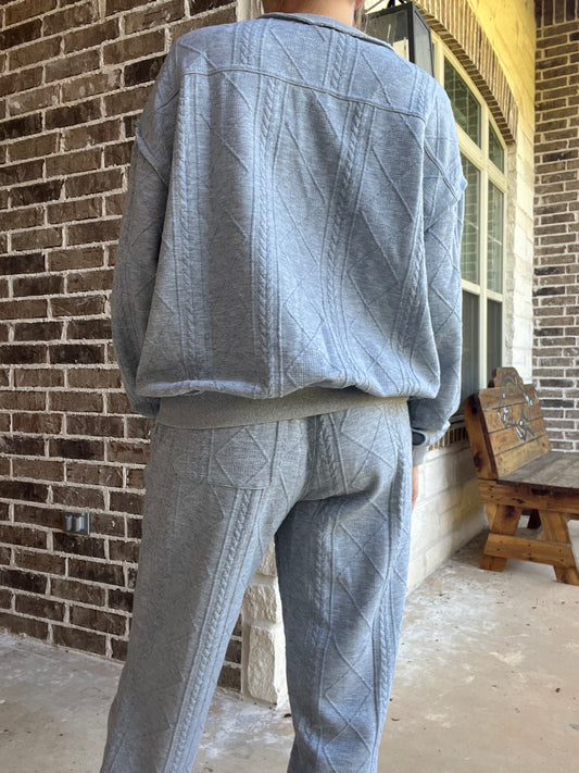 Textured ponti pullover- grey