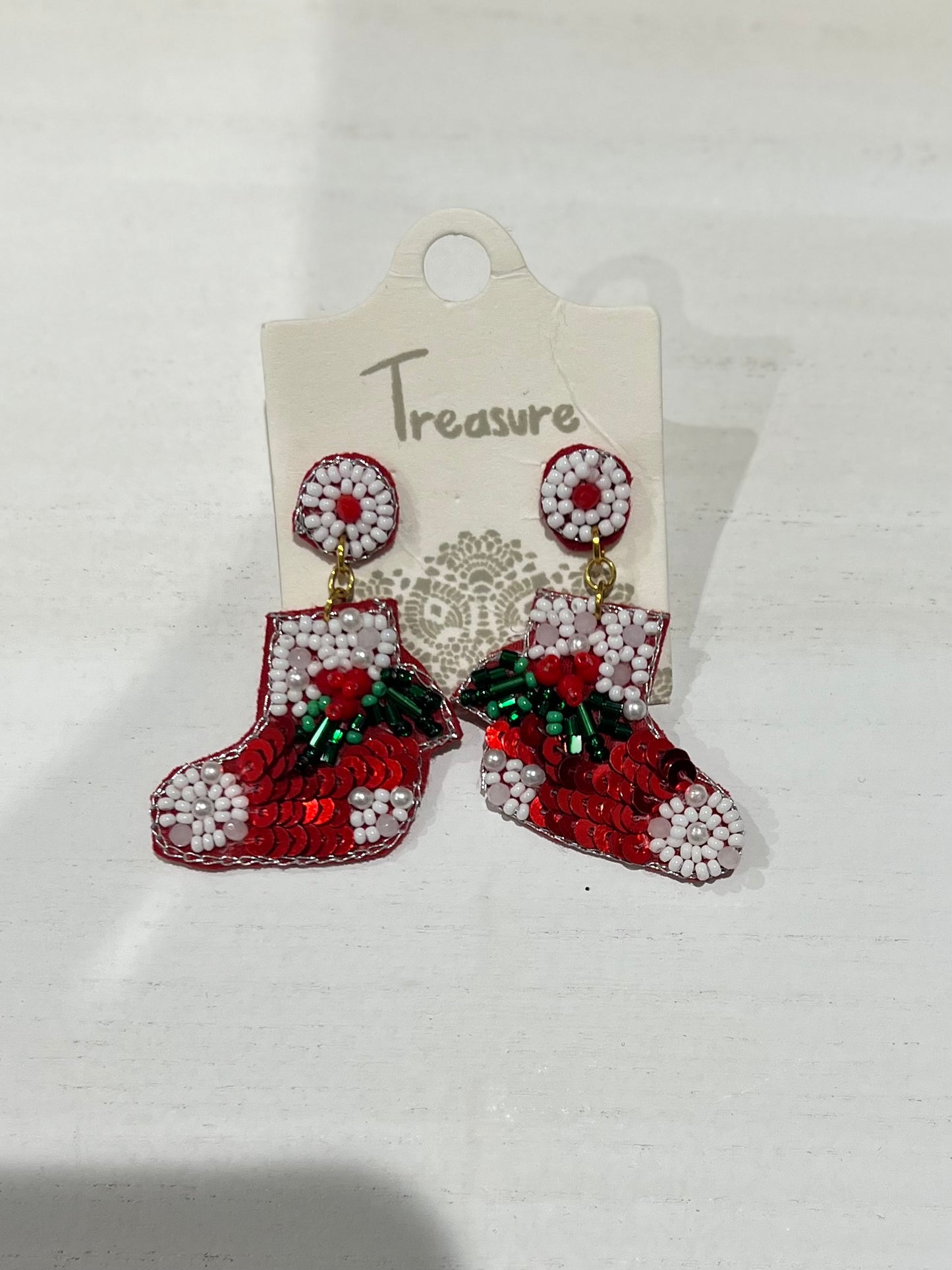 Christmas stocking earrings