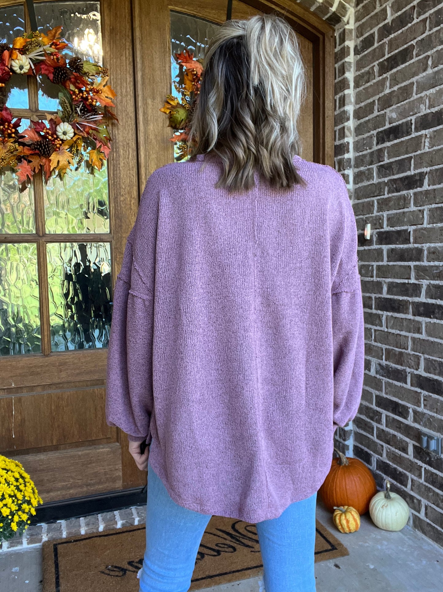 Jolly puff sleeve top- dusty mauve