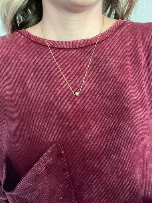 Thin Gold Chain with Gold Bead
