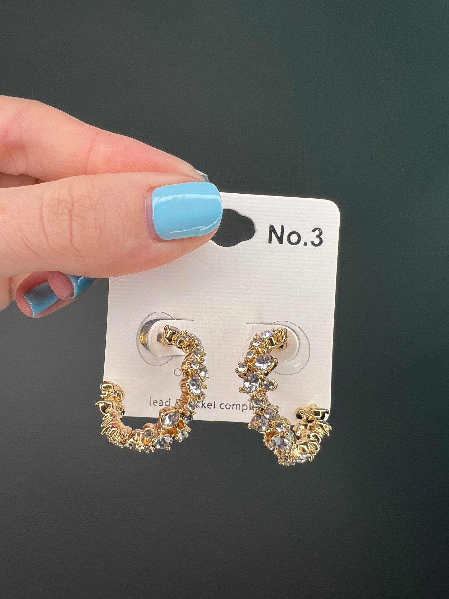 Rhinestone open hoops