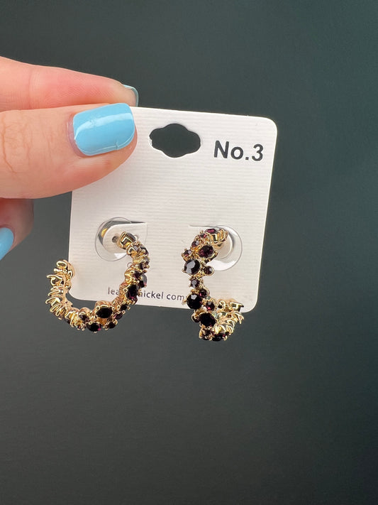 Rhinestone open hoops