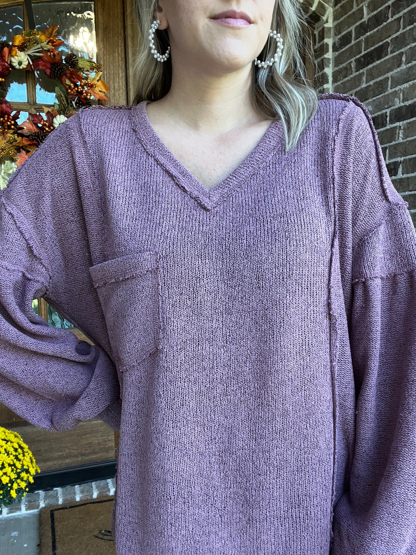 Jolly puff sleeve top- dusty mauve