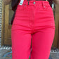 Judy Blue high waist tummy control cropped- red