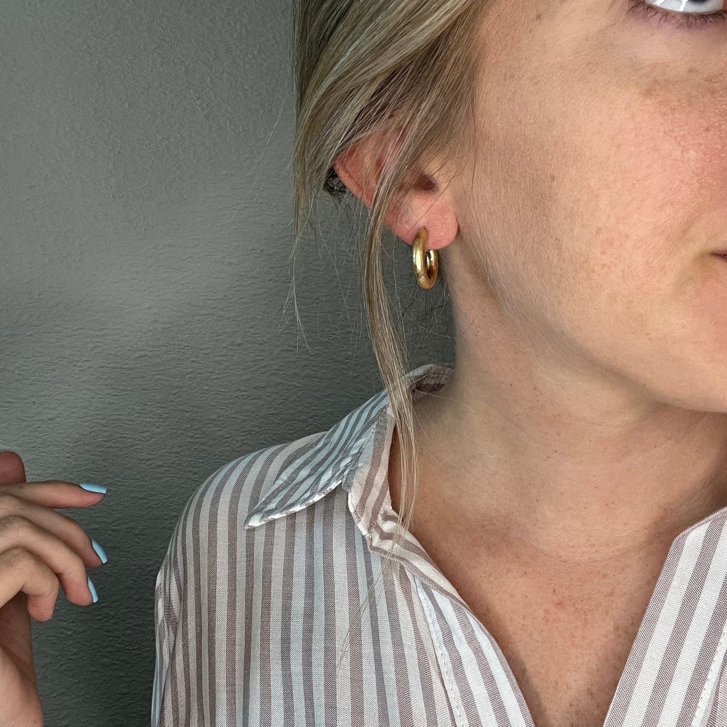 Brushed gold huggies