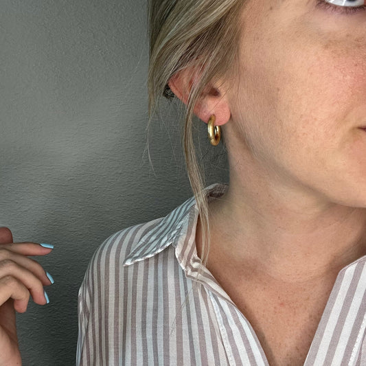 Brushed gold huggies