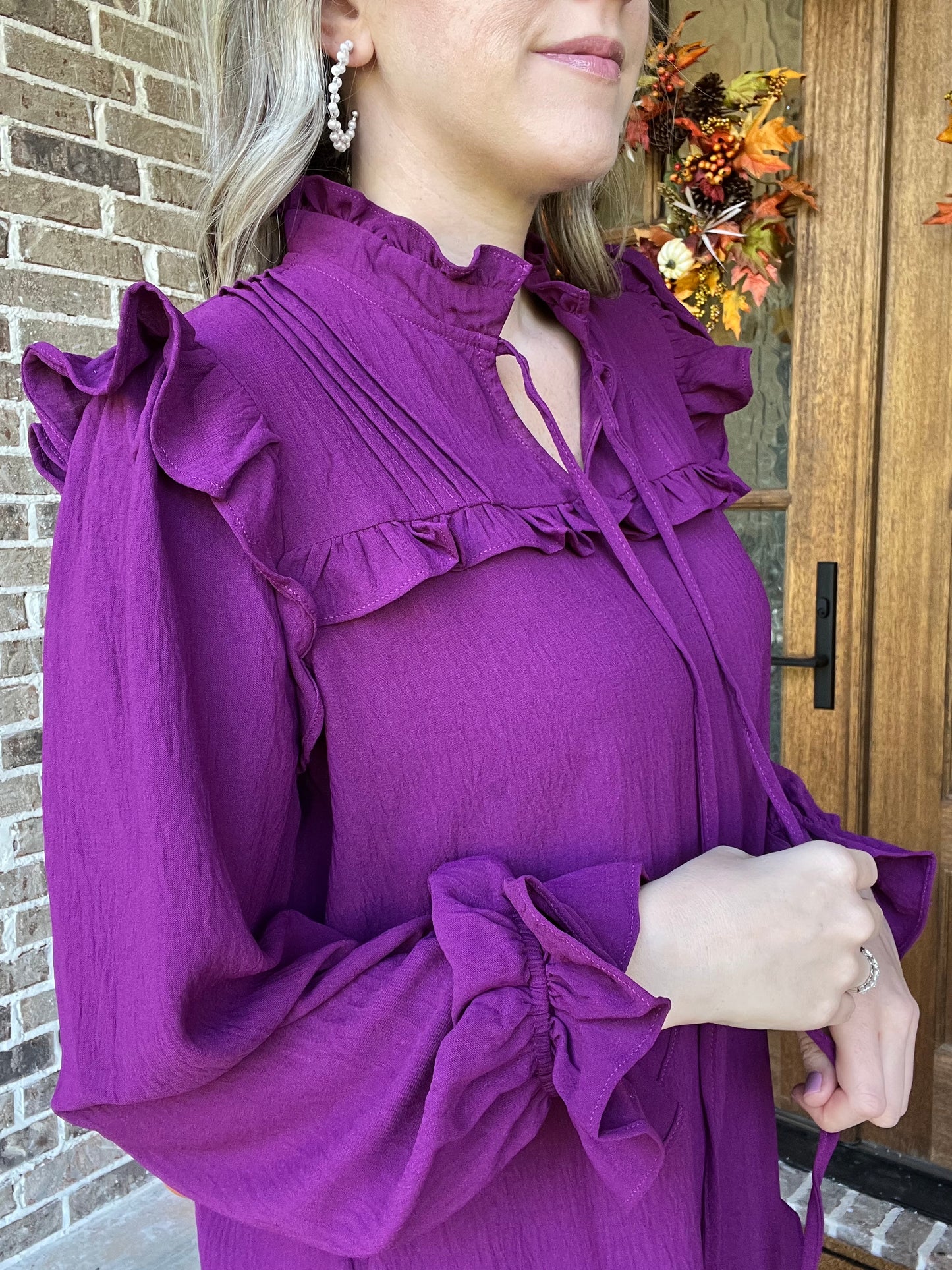 Berry ruffle top