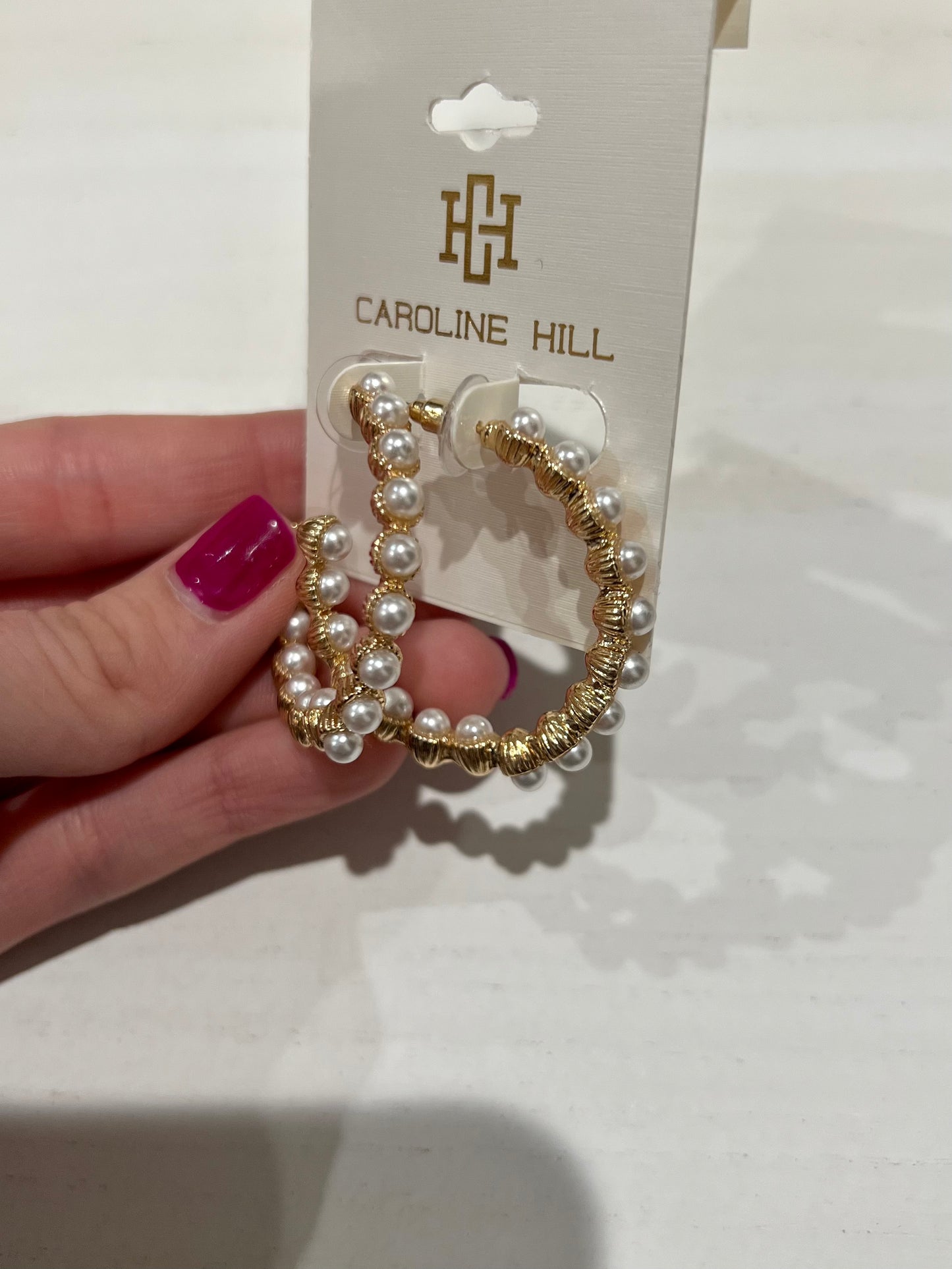 Harlow pearl lined hoops