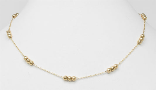 Simple gold beaded necklace