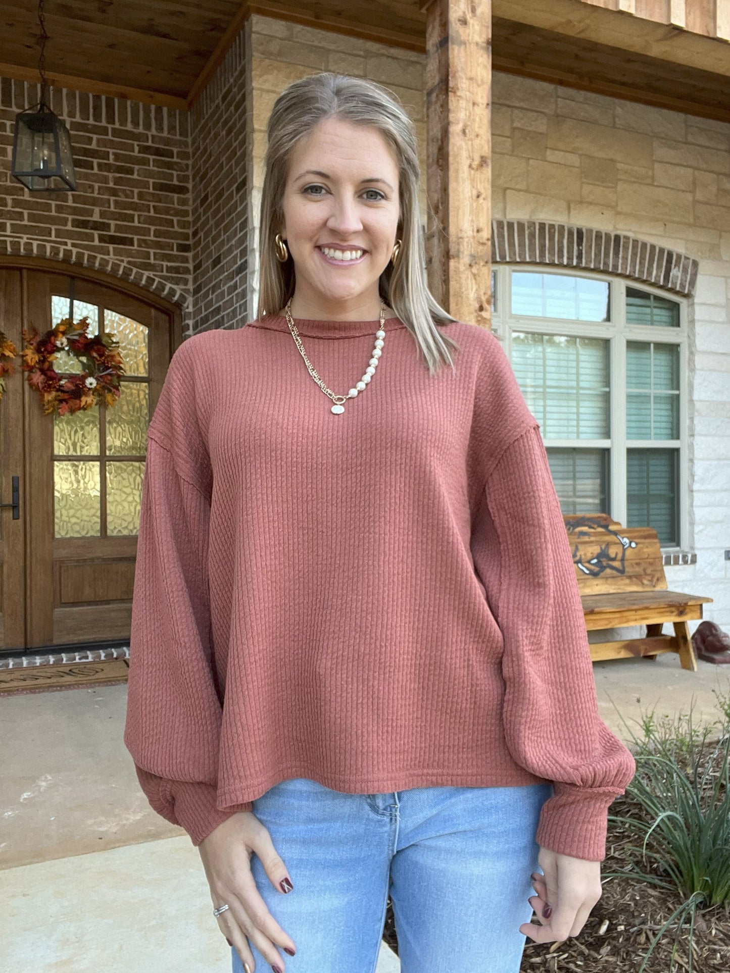 Comfy Basic Top- Terracotta