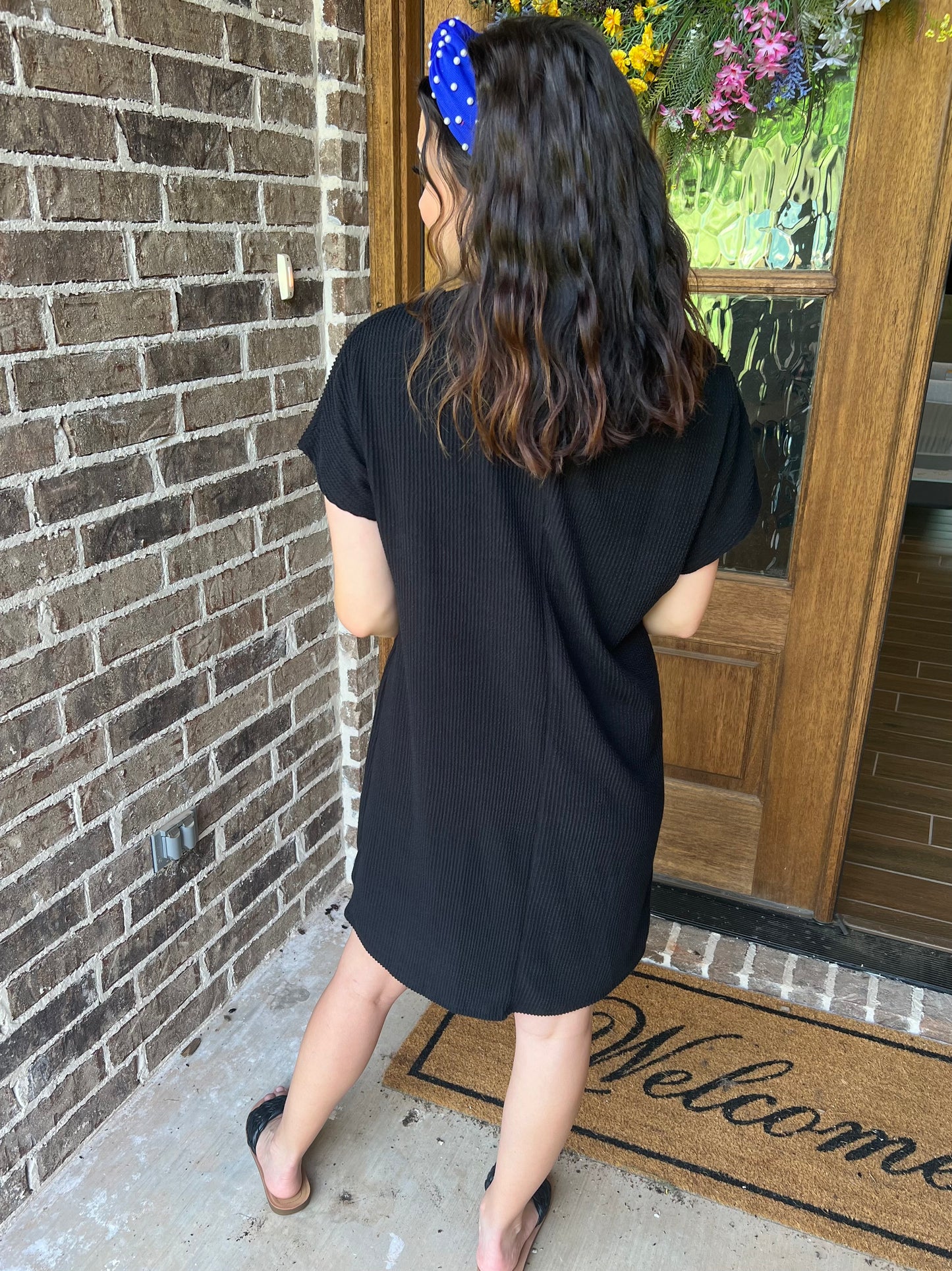 Cami ribbed short sleeve dress
