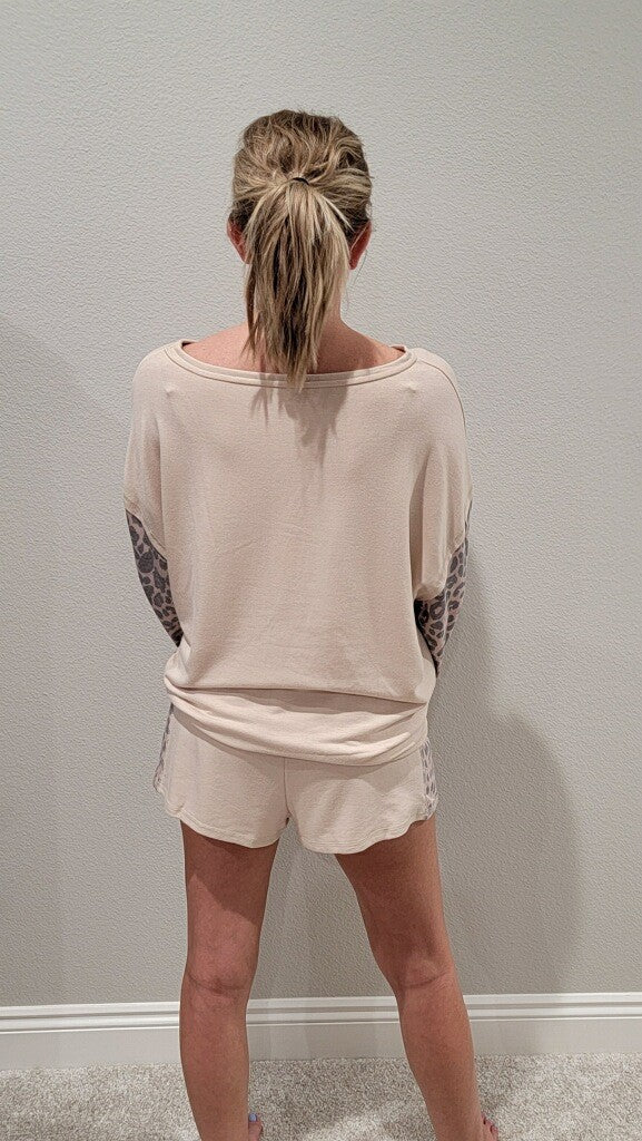 Soft knit set- leopard taupe