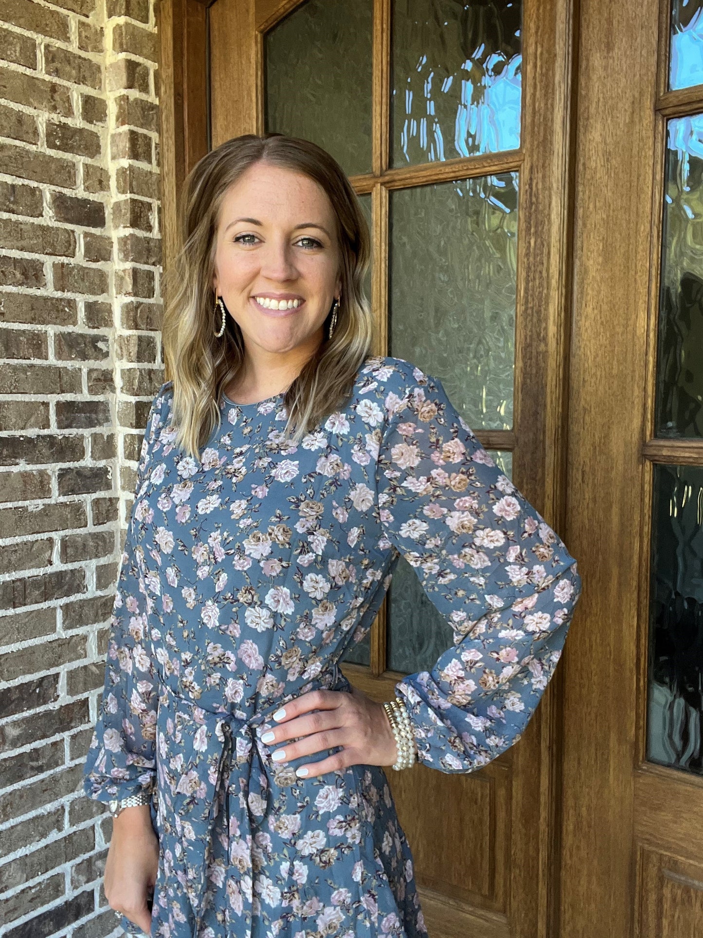Long sleeve floral romper