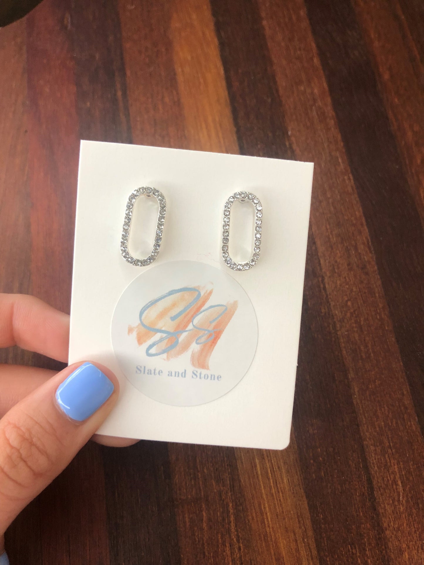 statement stud earrings- silver