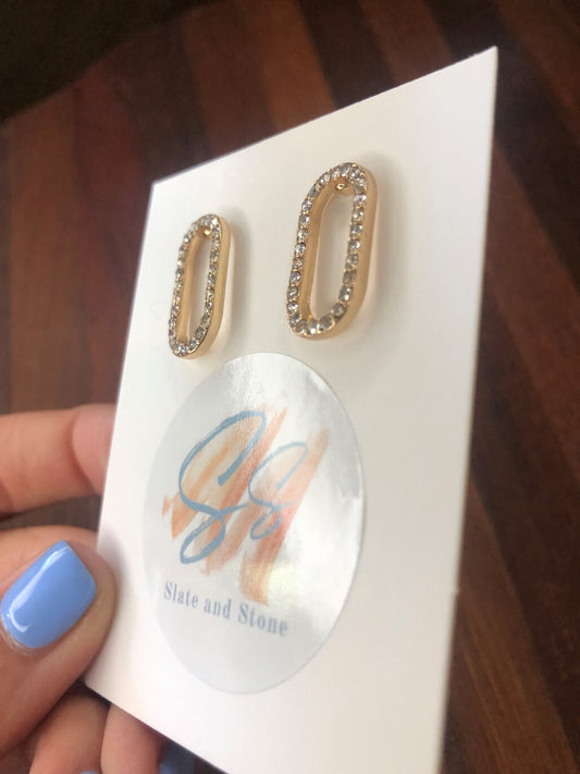 statement stud earrings- gold