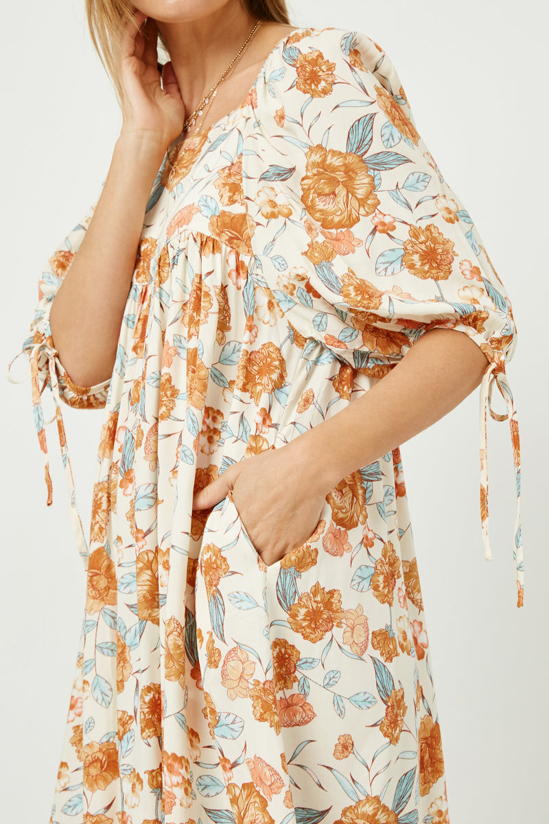 LAST ONE- Florence dress- blue/ orange