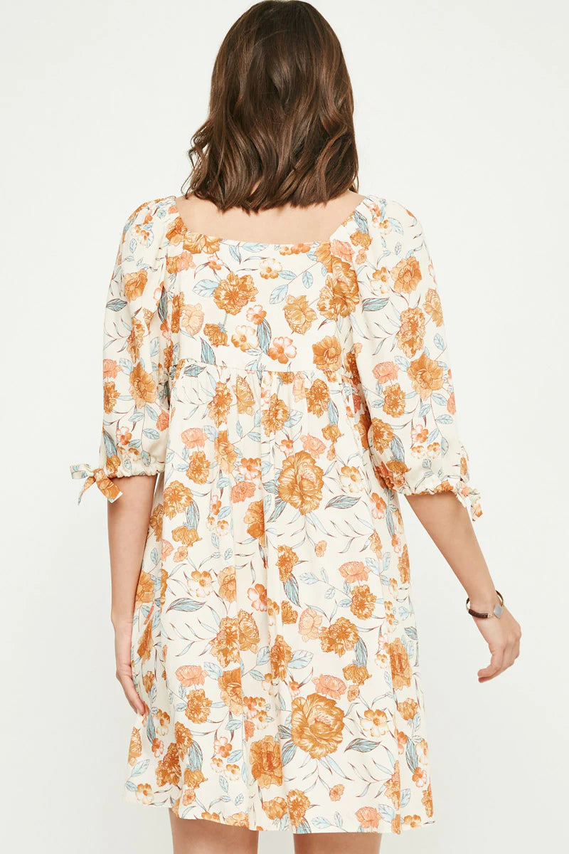 LAST ONE- Florence dress- blue/ orange