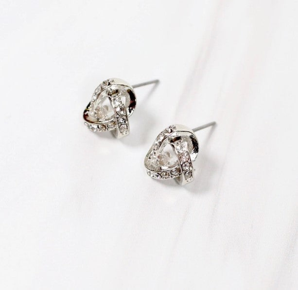 Kenli CZ knot earrings- 2 colors