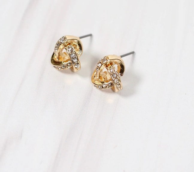 Kenli CZ knot earrings- 2 colors
