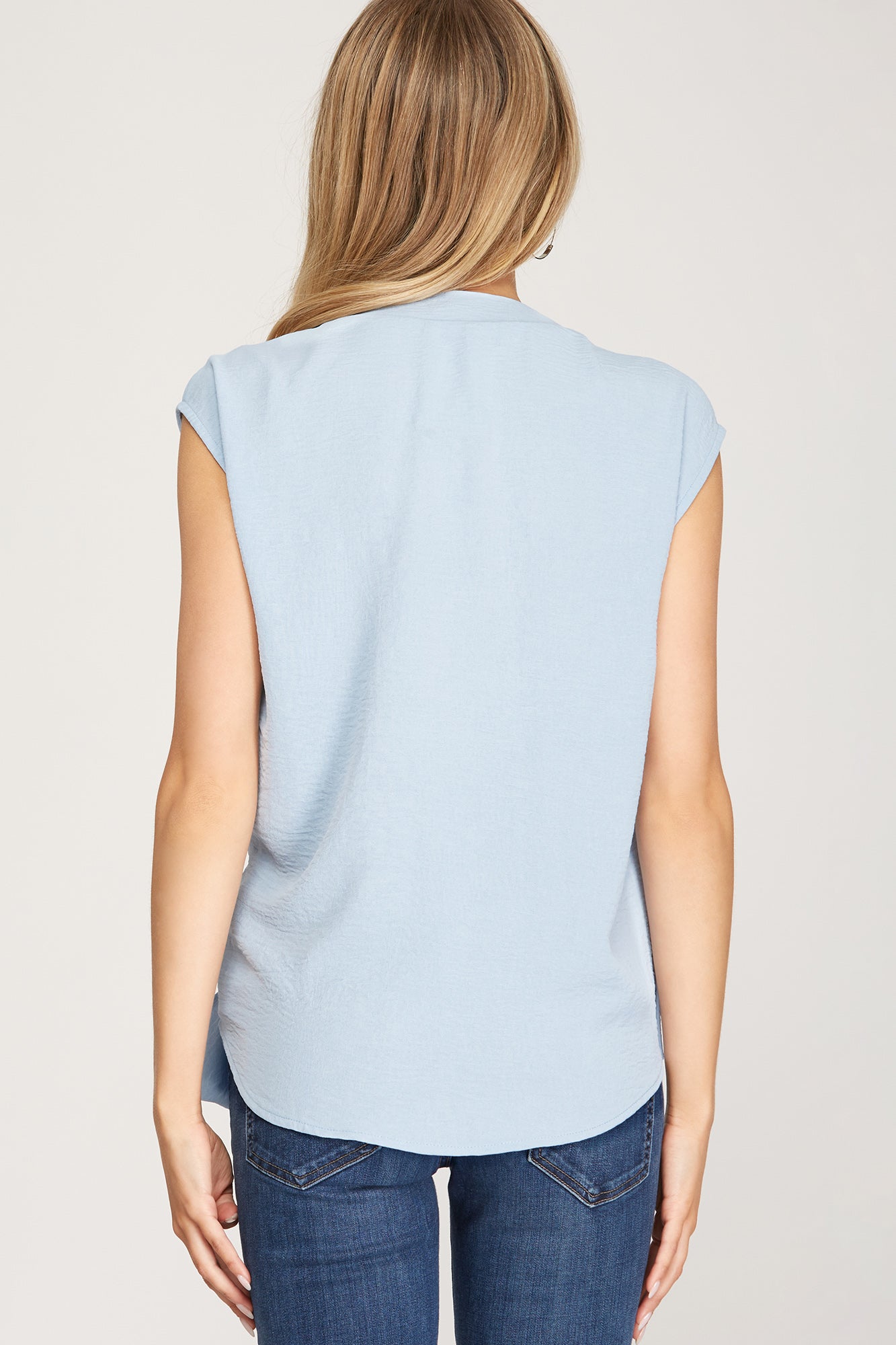 LAST ONE- top with side tie- baby blue