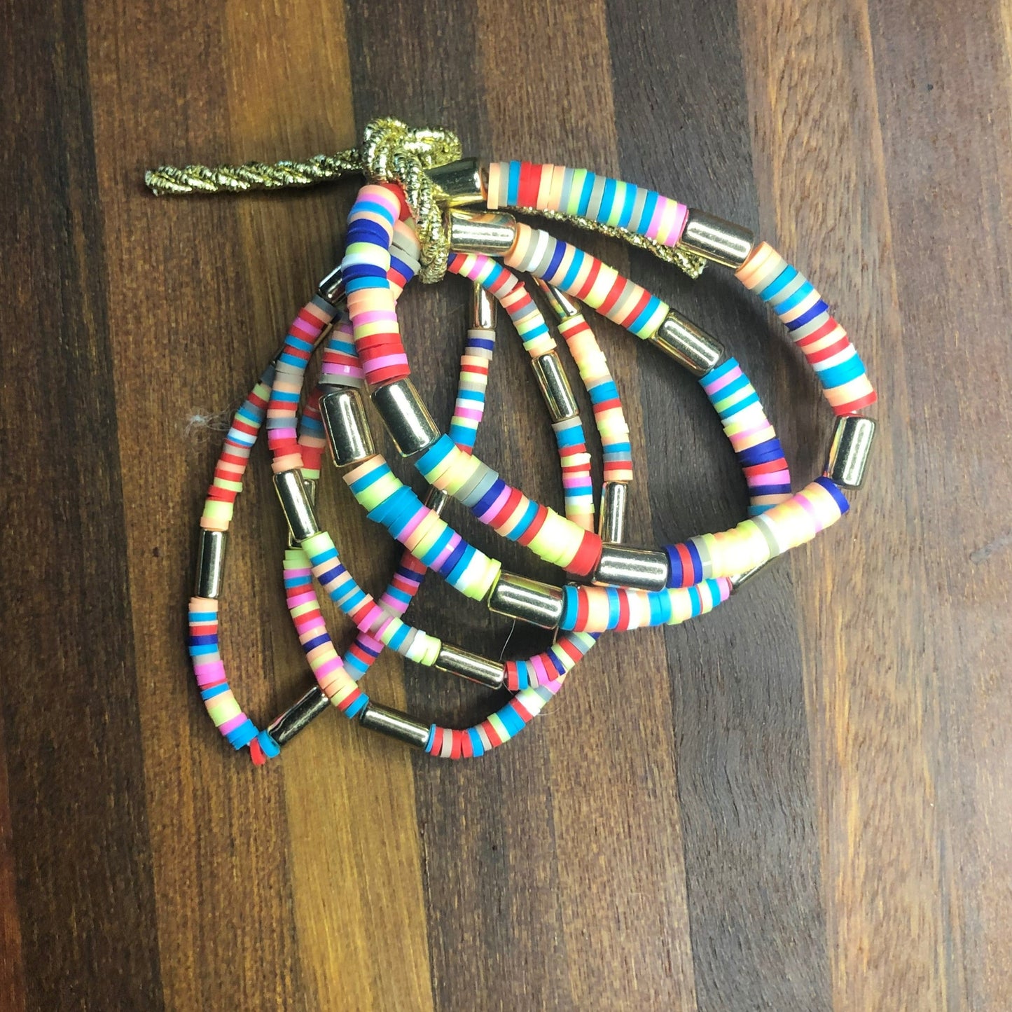 Rainbow 5 stack bracelet