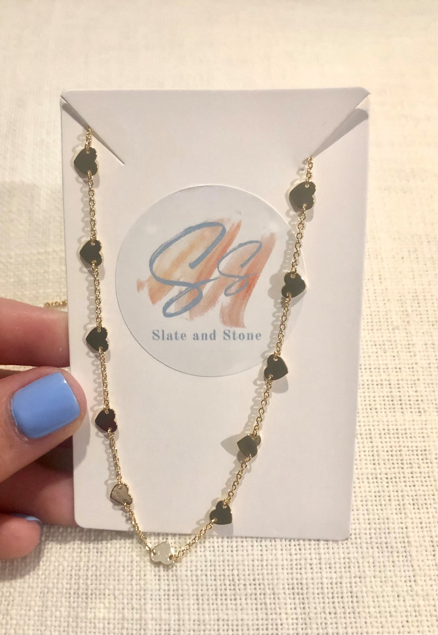 Hearts necklace- gold