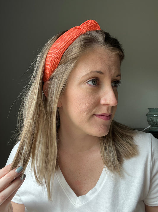 Coral knotted headband