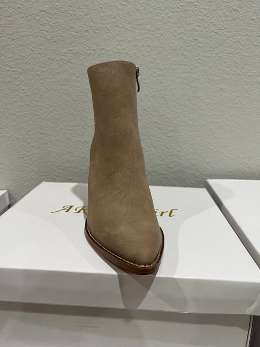 Rachel snake booties- taupe