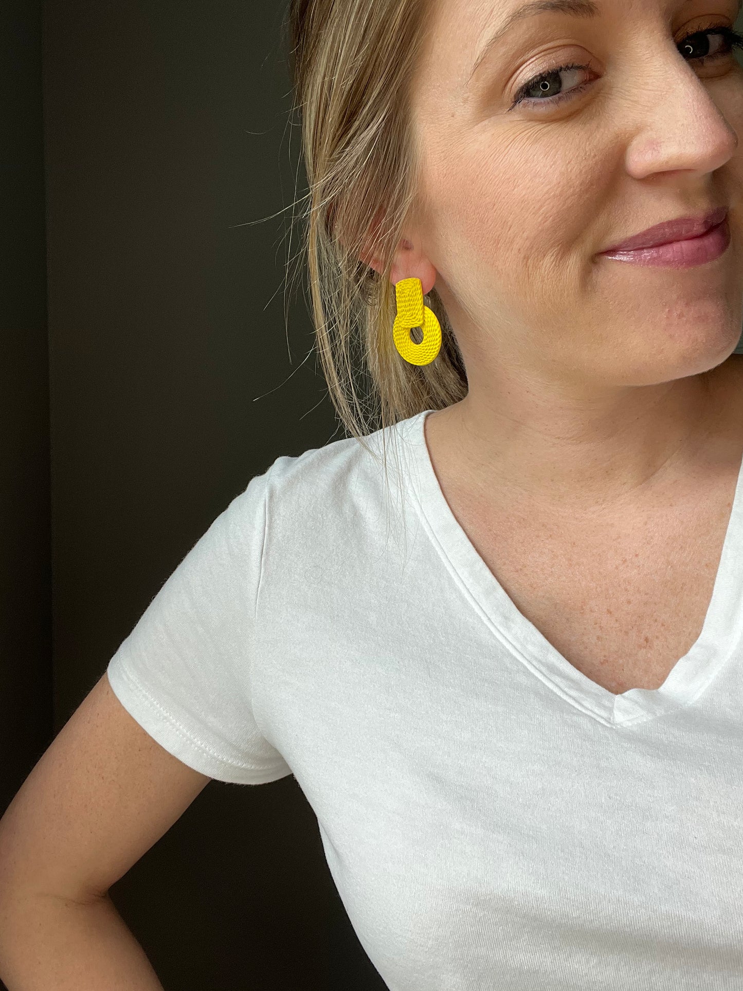 Big moves earrings- yellow