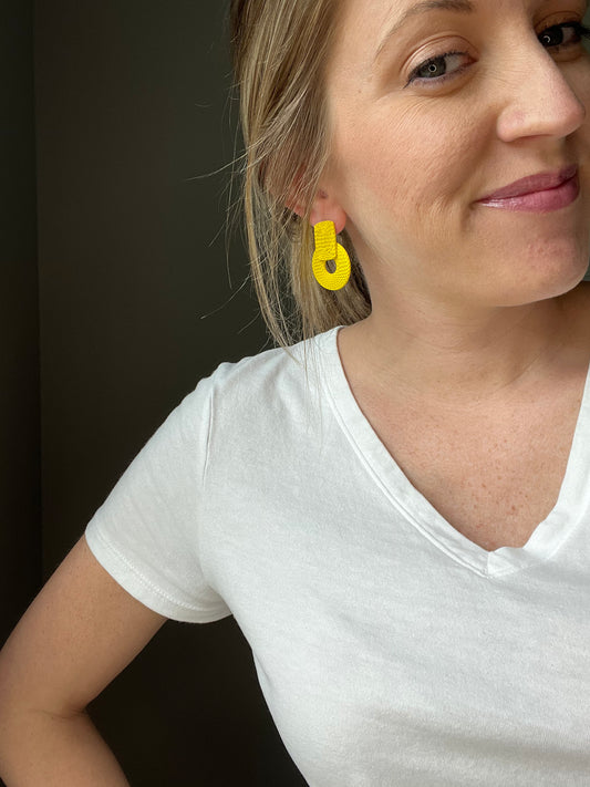 Big moves earrings- yellow