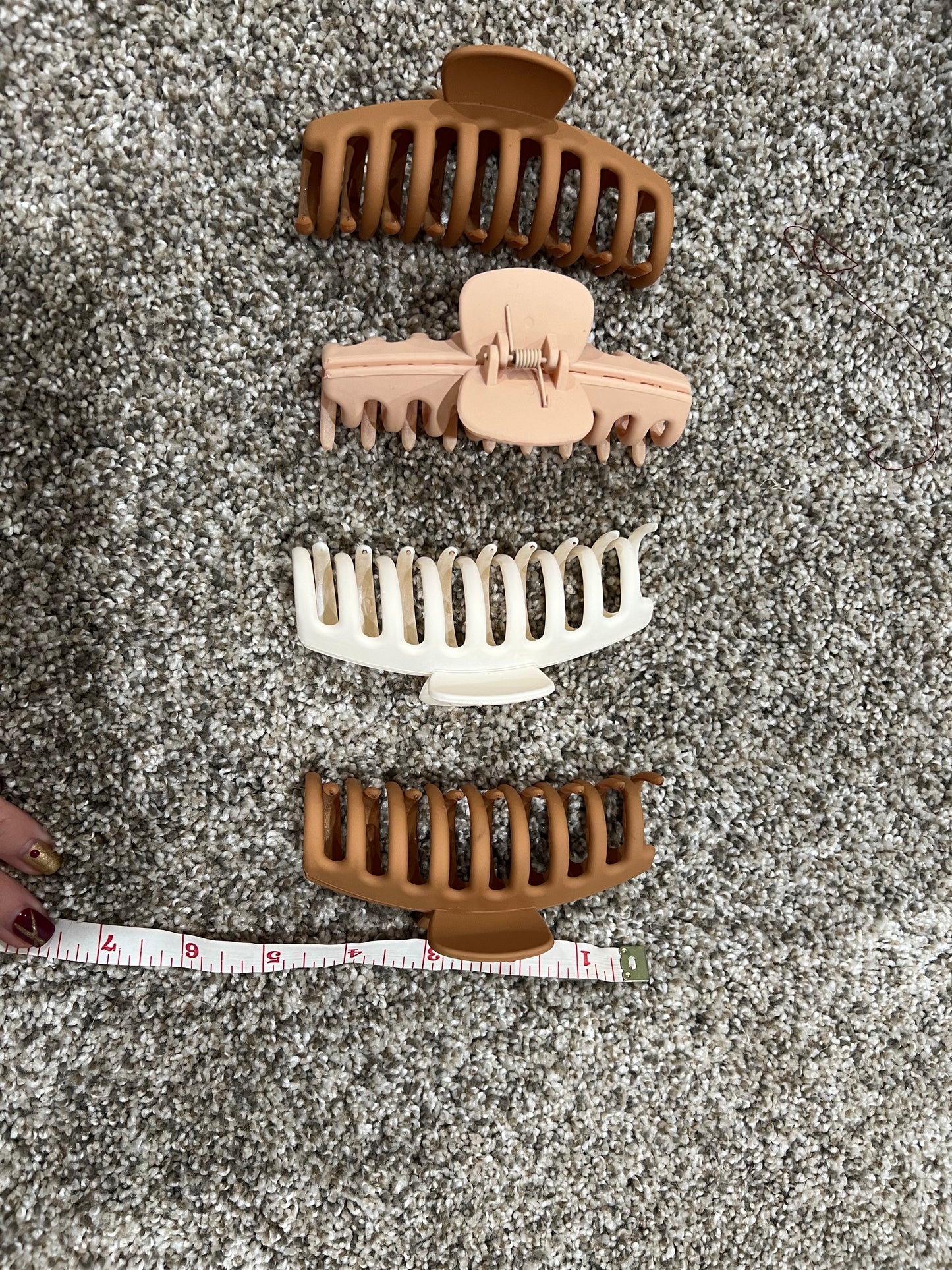 Large matte hair clips - neutral colors