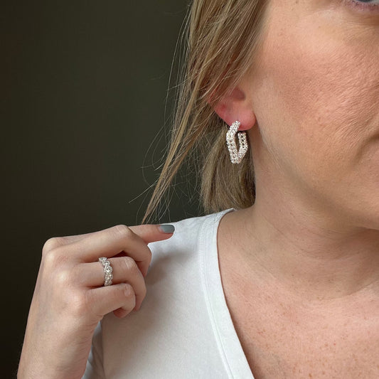 Shine bright square earrings