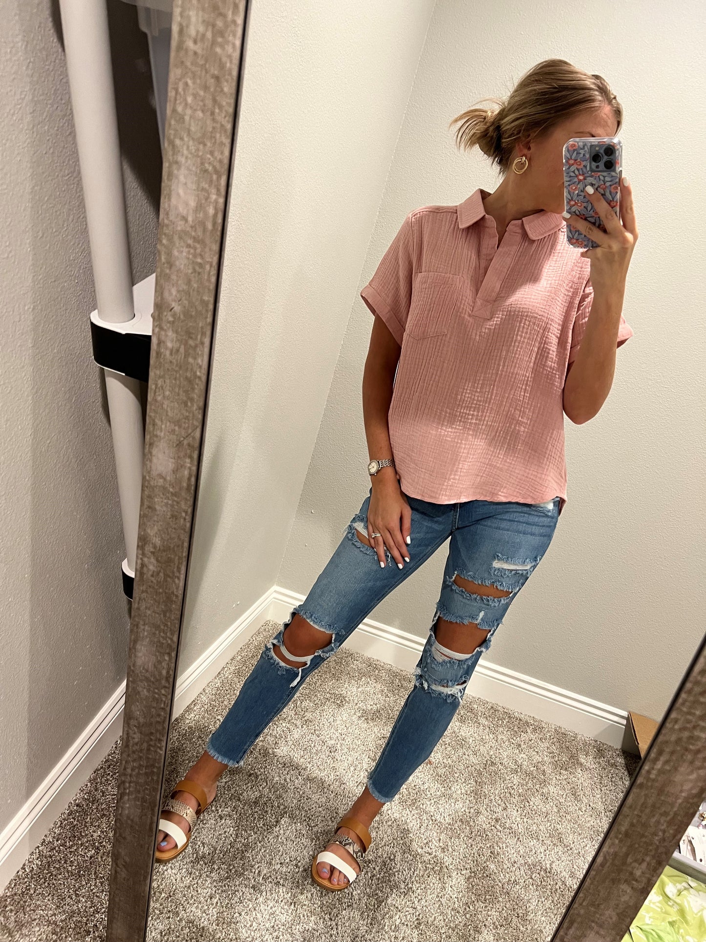 Stella top- light pink