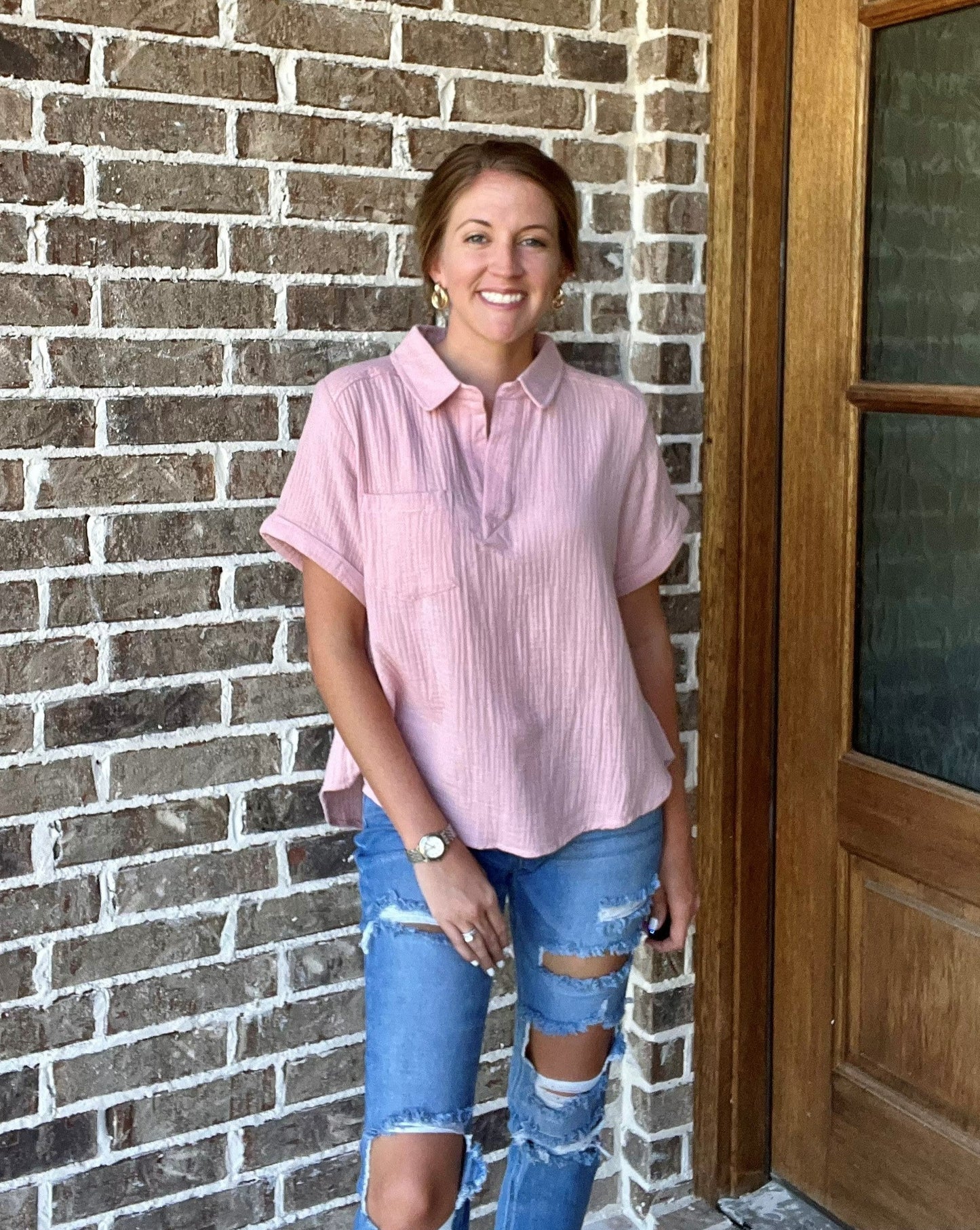 Stella top- light pink