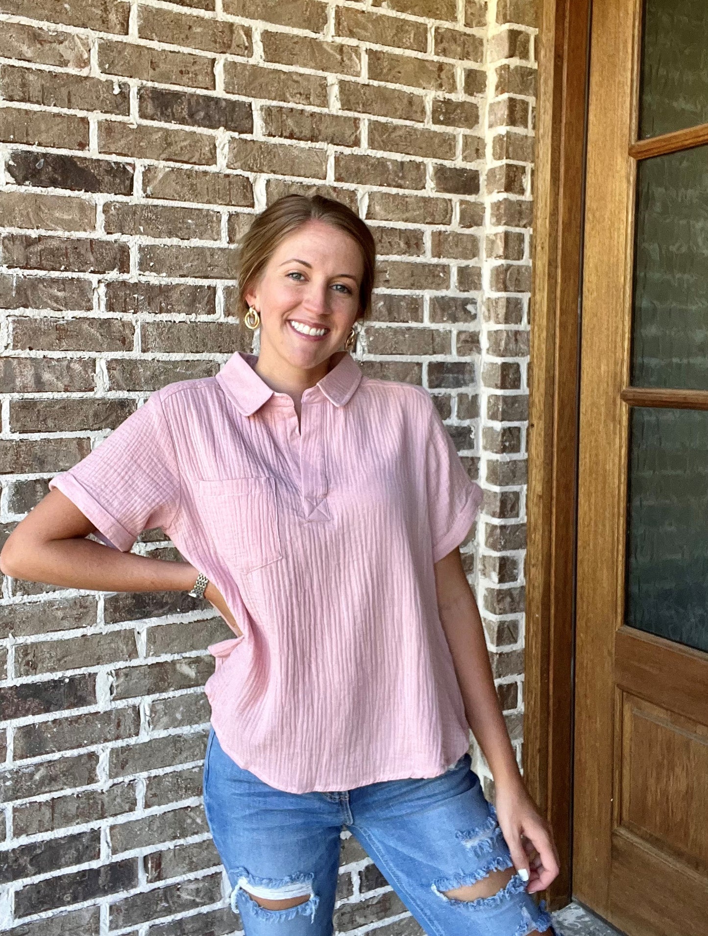 Stella top- light pink