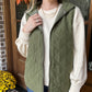 Quilted Zip Front Vest in Olive