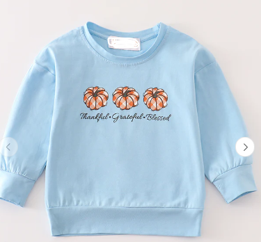 GIRLS thankful, grateful, blessed long sleeve tee
