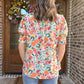 Posie floral top in peach