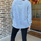 WASHED V NECK EXPOSED SEAM LONG SLEEVE TOP