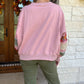 Mix Print Terry Knit Long Sleeve Pullover