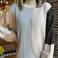 Colorblock knit sweater dress