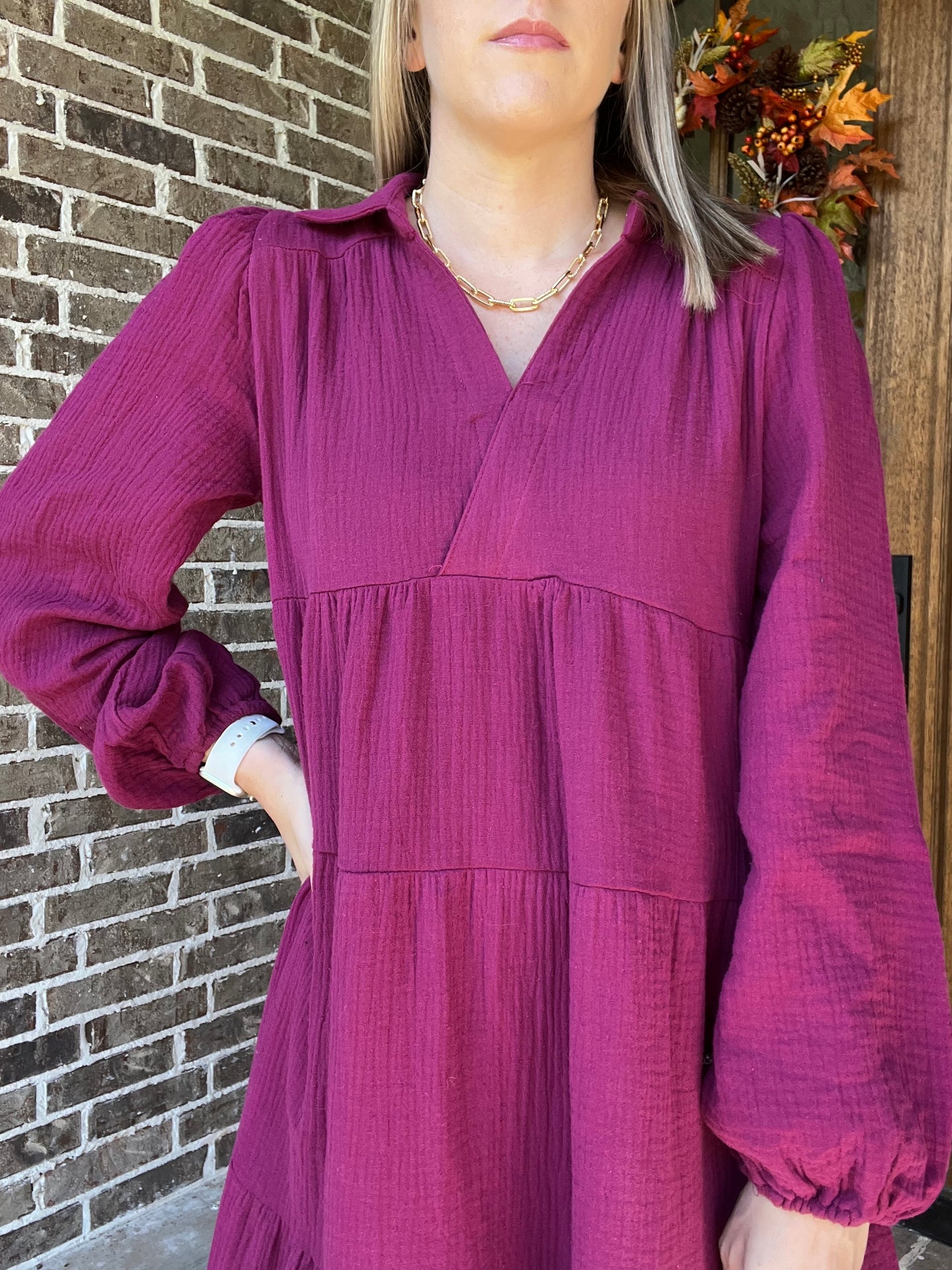 Rosa midi dress in plum