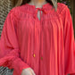 Carley chic detail dress- Coral