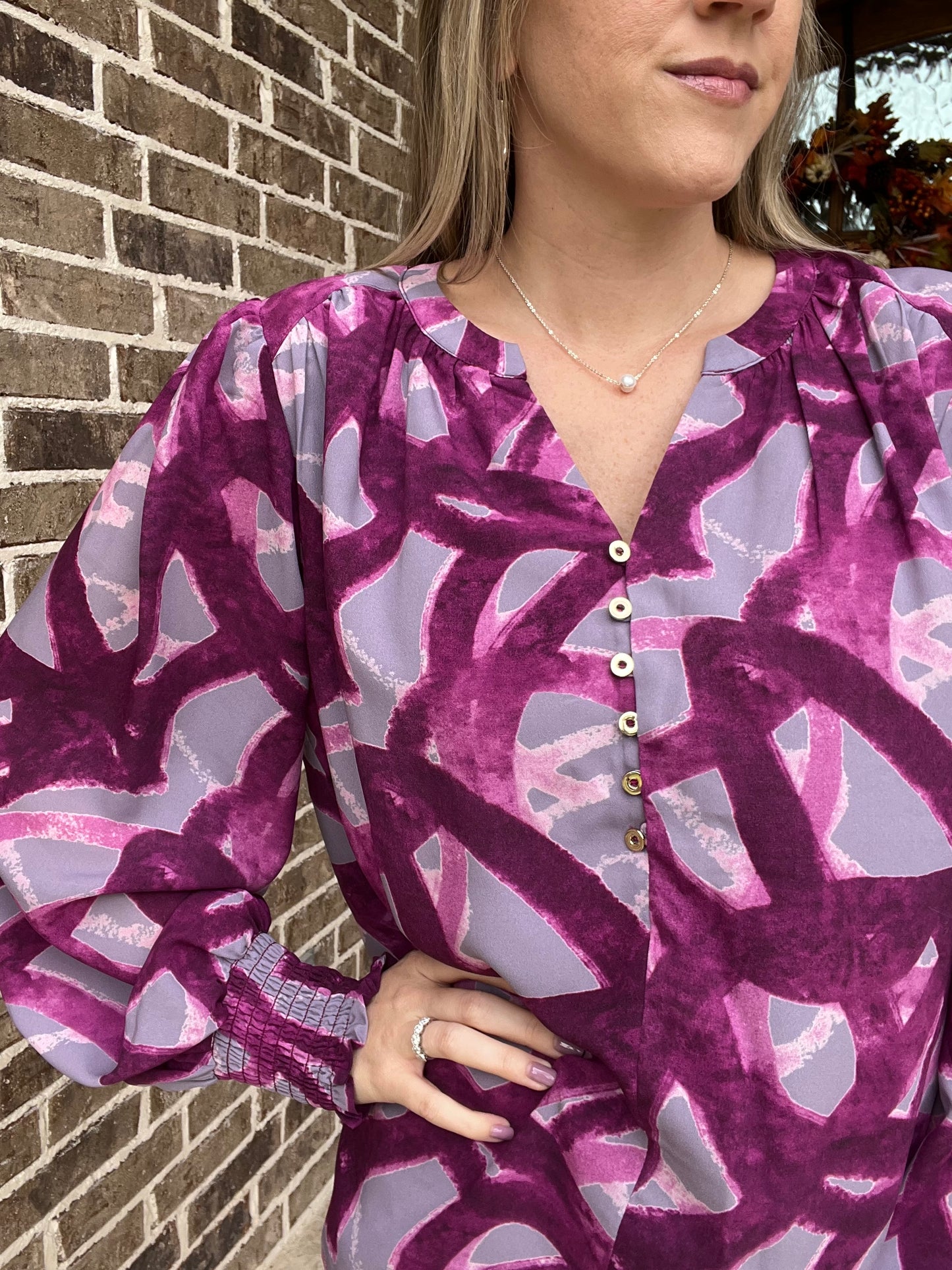 Printed plum top