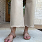 Risen high rise wide crop pants - taupe