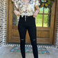 Judy Blue Black Destroyed Knee Raw Hem Jeans