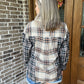 Black plaid long sleeve top