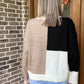 Mock neck colorblock sweater